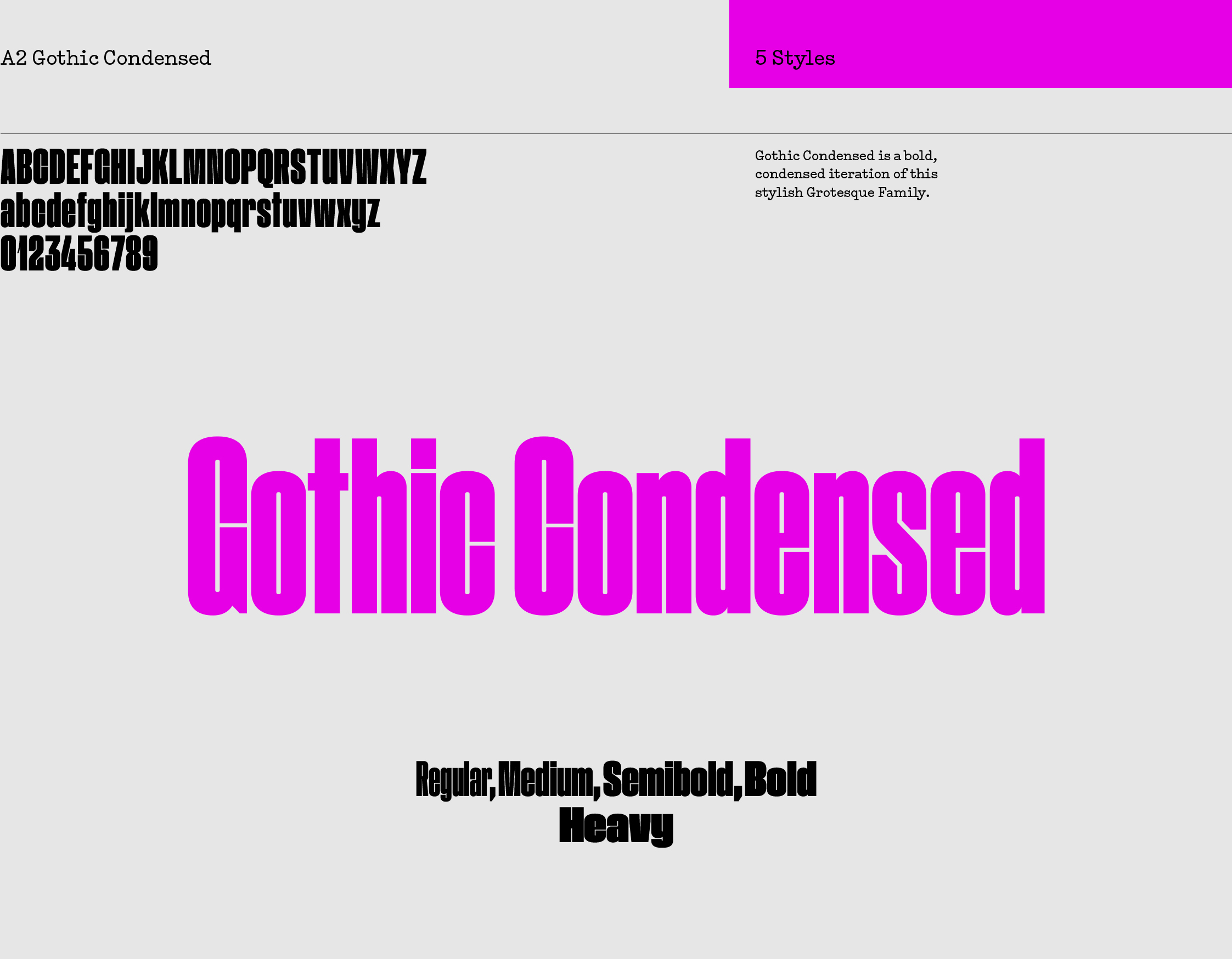 A2 Gothic Condensed sample