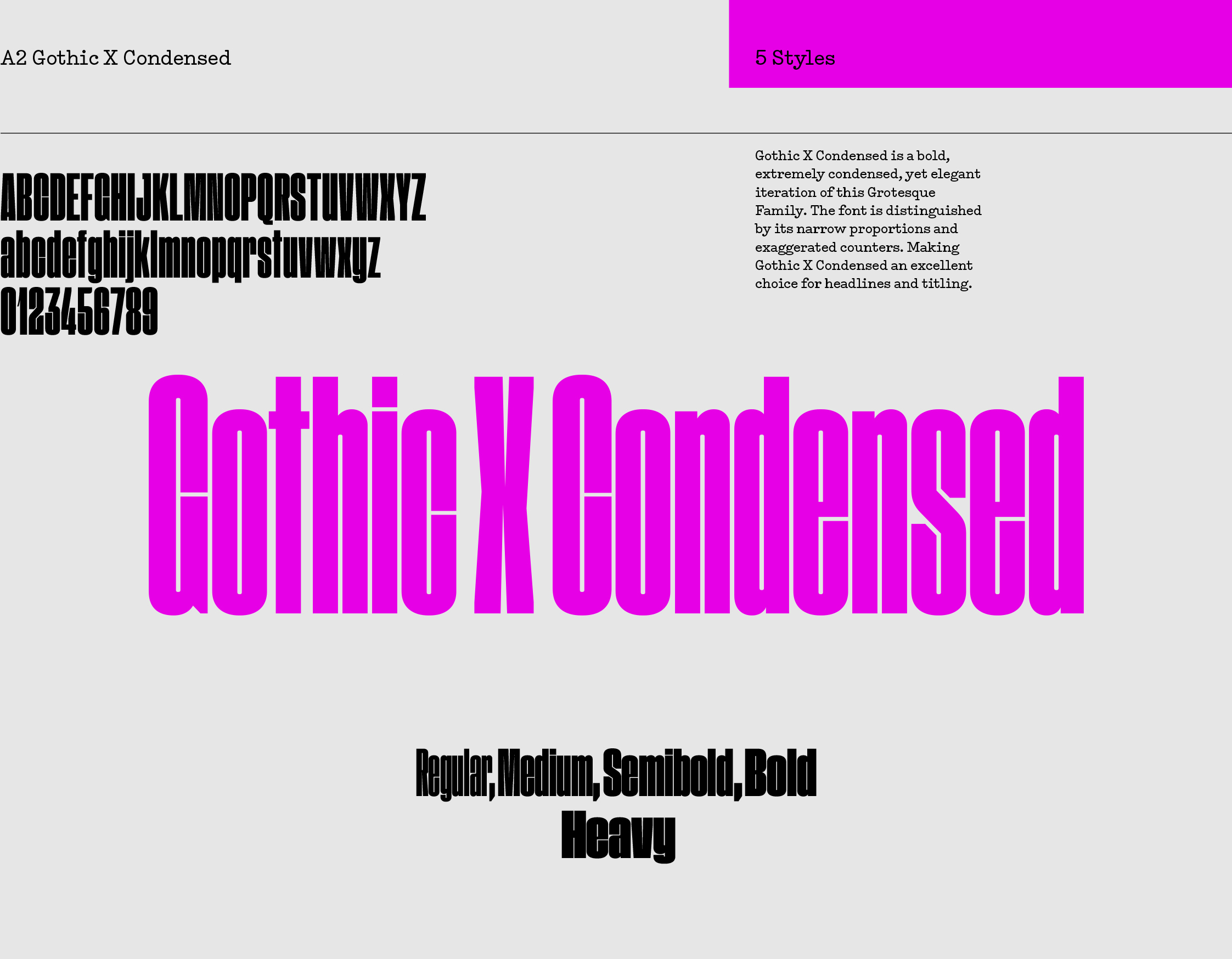 A2 Gothic X Condensed sample