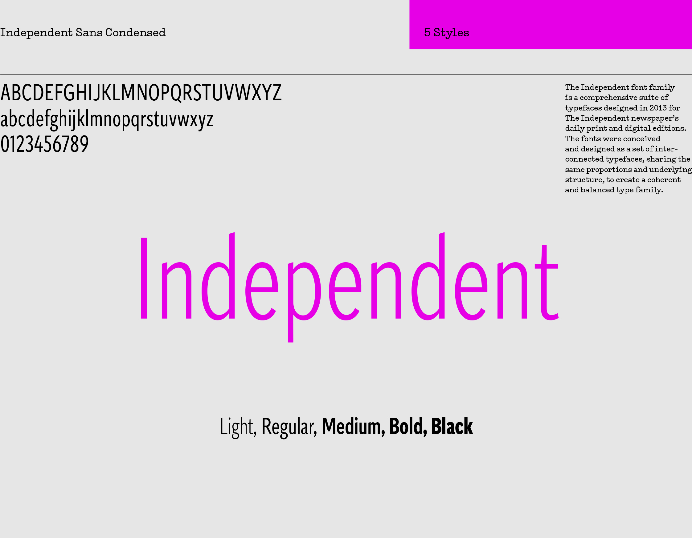 Independent Sans Condensed sample