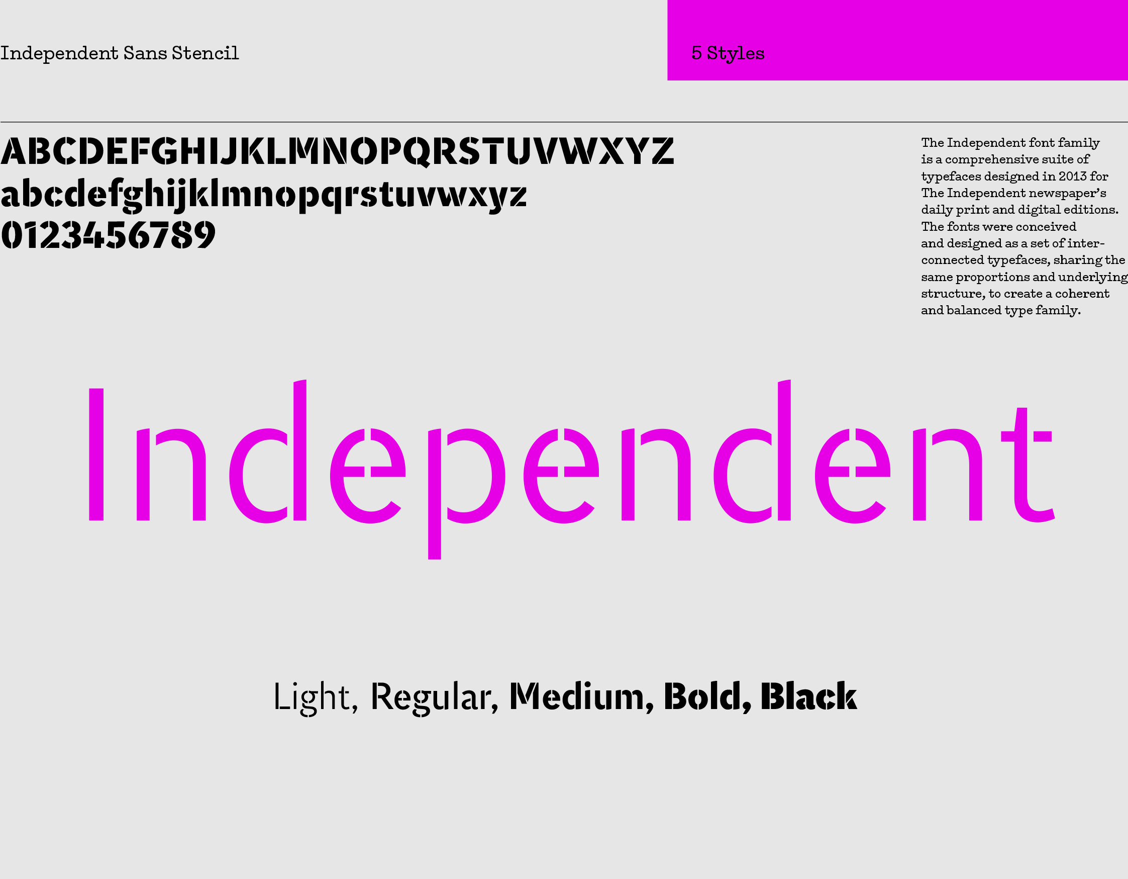 Independent Sans Stencil sample
